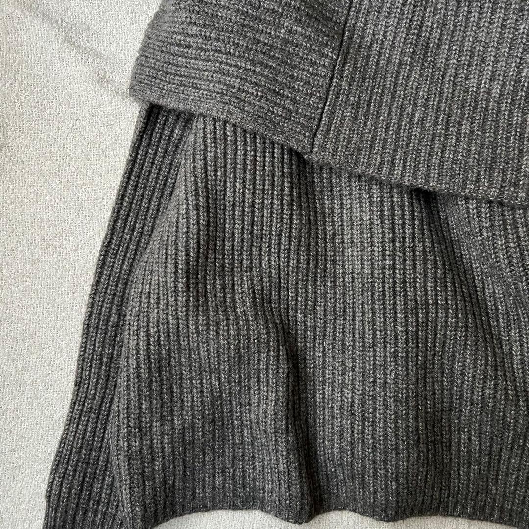 【美品】ETRE TOKYO アシメトリーストールニットカーディガン グレー