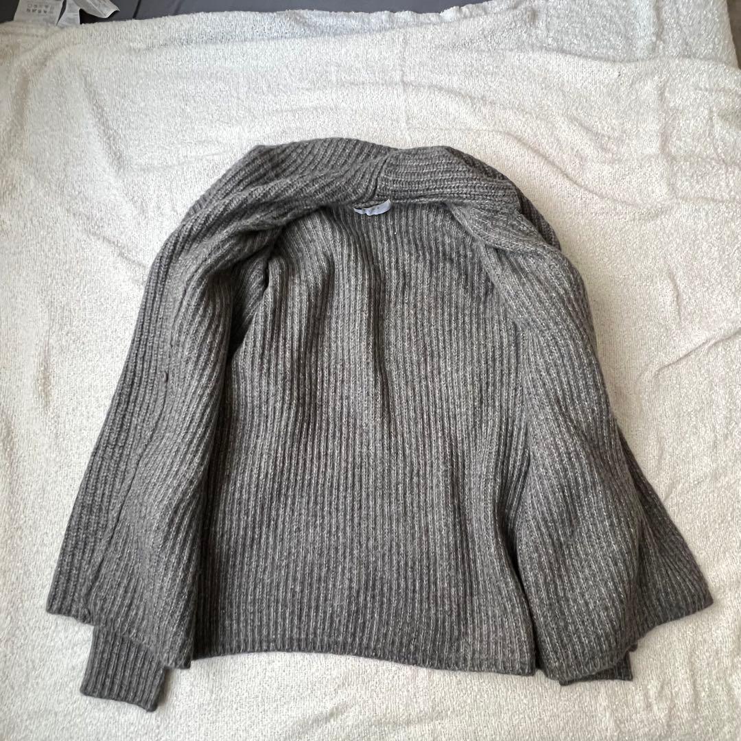 【美品】ETRE TOKYO アシメトリーストールニットカーディガン グレー