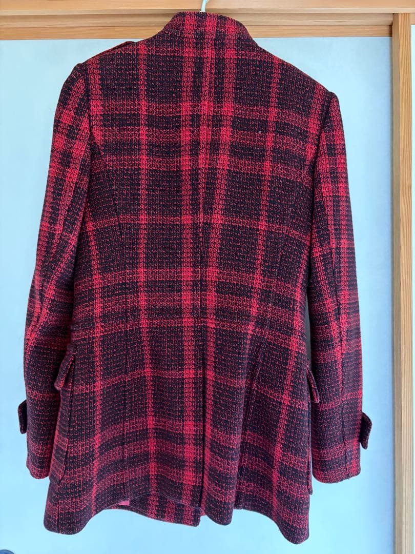 バーバリー ロンドン BURBERRY ウール ツイード チェック総柄 コート