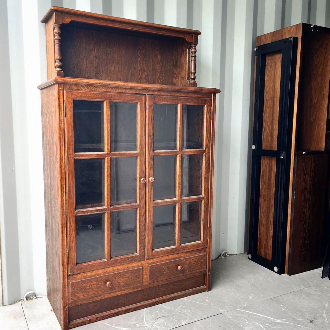 取付無料！三越家具 ブルージュ おしゃれアンティーク 天然木キャビネット 本棚✨