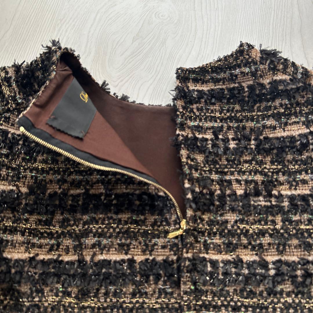 美品　ドゥロワー　ツイード　バックジップブプルオーバー