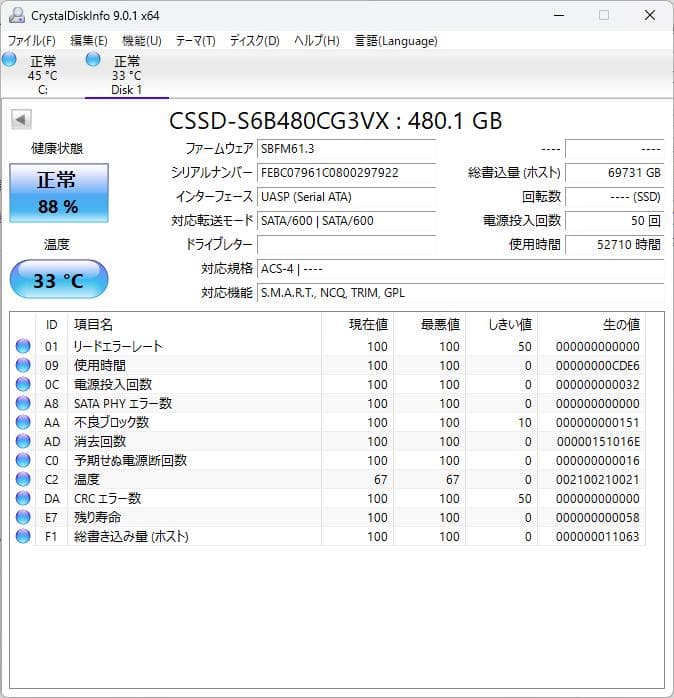 SATA SSD 480GB ×13台