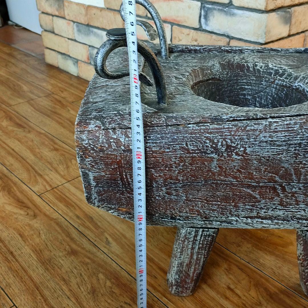 KAJA 古木 ガラス天板 ローテーブル アジアン リゾート モダンインテリア