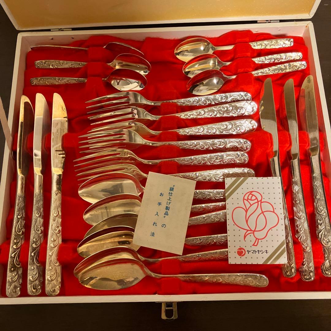 極美　銀仕上げカトラリーセット 24点以上