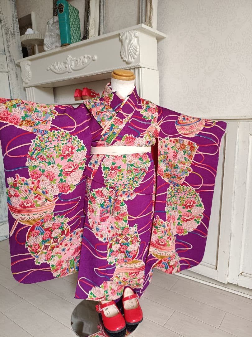 専用です☆アンティーク紫色着物単品☆3歳から５歳七五三女の子