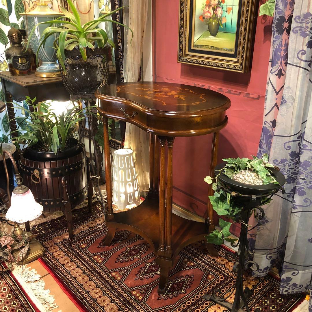 Sale アンティークPT ラウンド　猫脚　　ホールキャビネット