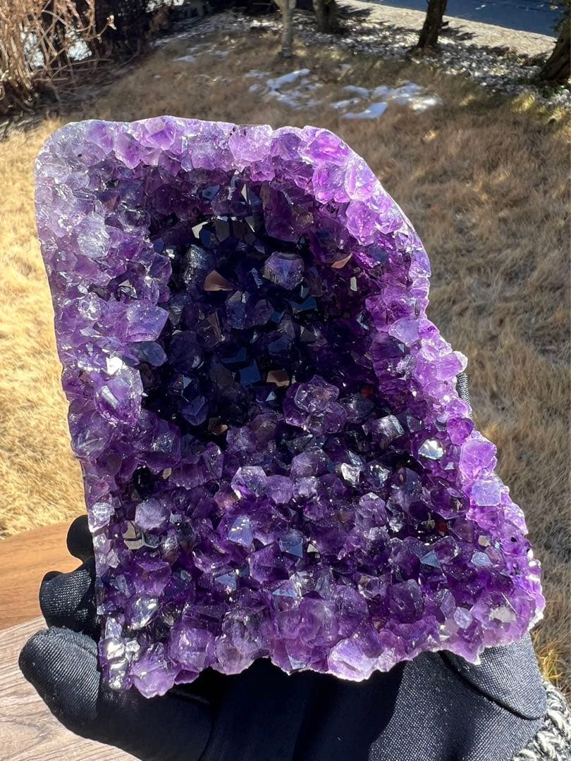 A398 高品質アメジストドーム パワーストーン 紫水晶 天然石 置き物