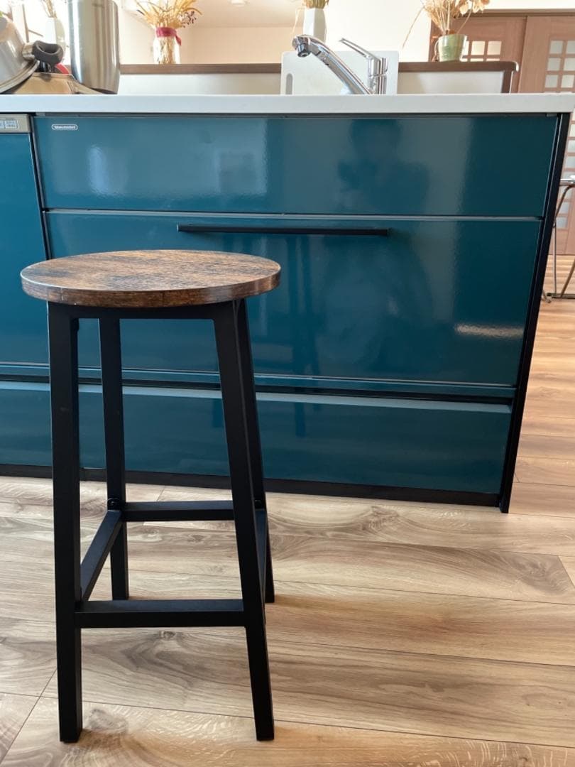 木目調 スタイリッシュなカウンタースツール 2脚 椅子