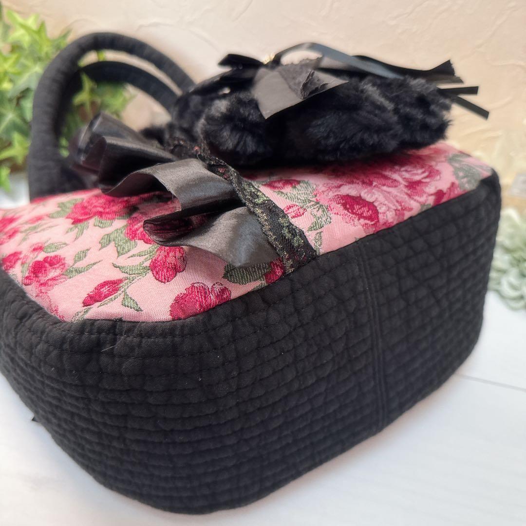 ゆ*ら様 コヤンイサムチョン♡ハチワレにゃんこの薔薇×ヌビポケット付きトートバッ