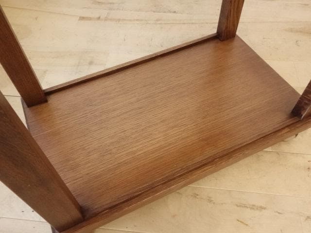 北海道手作り家具　ナラ材　木製　ワゴン引出付　勇峰工芸（新）