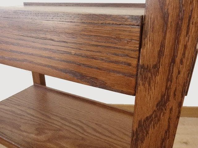 北海道手作り家具　ナラ材　木製　ワゴン引出付　勇峰工芸（新）