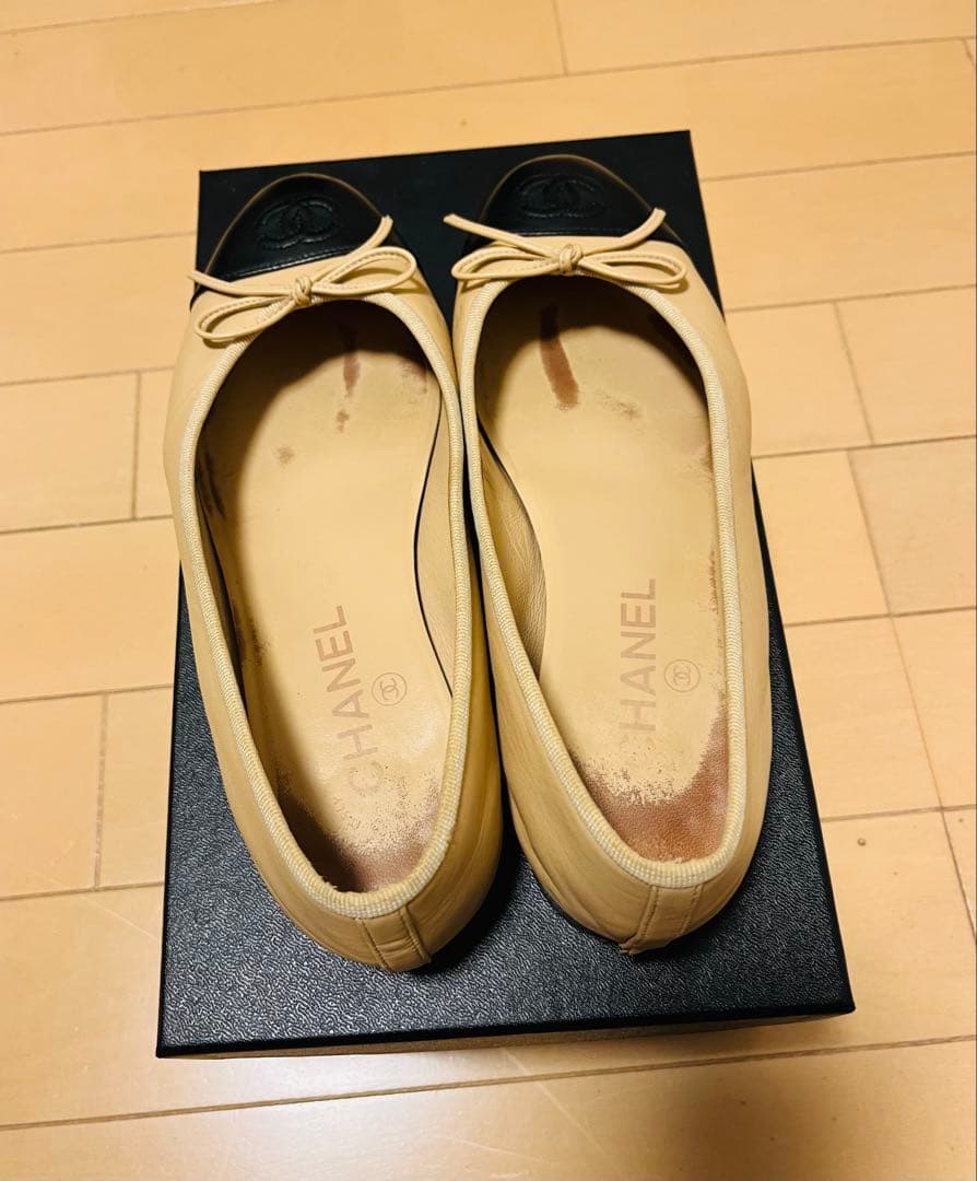 CHANEL バレリーナ バイカラー　37.5