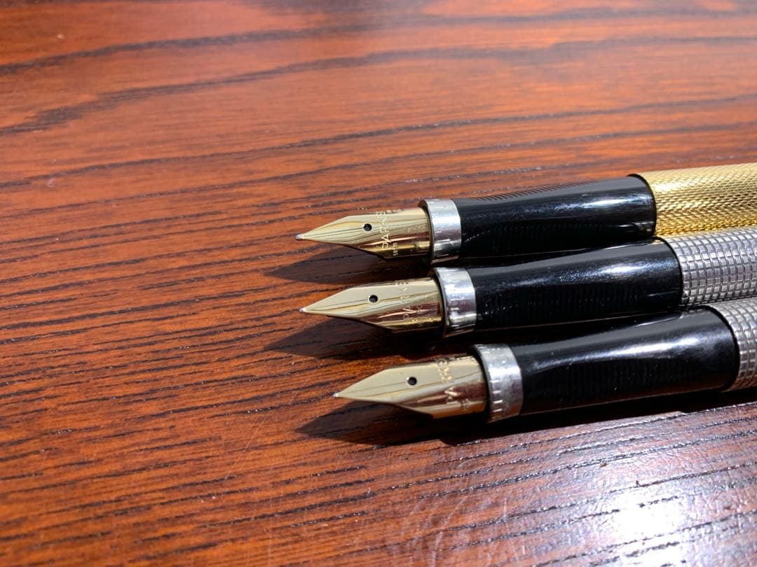 パーカー75シズレ 万年筆　スターリングシルバー純銀軸 極美品　年代別3本セット