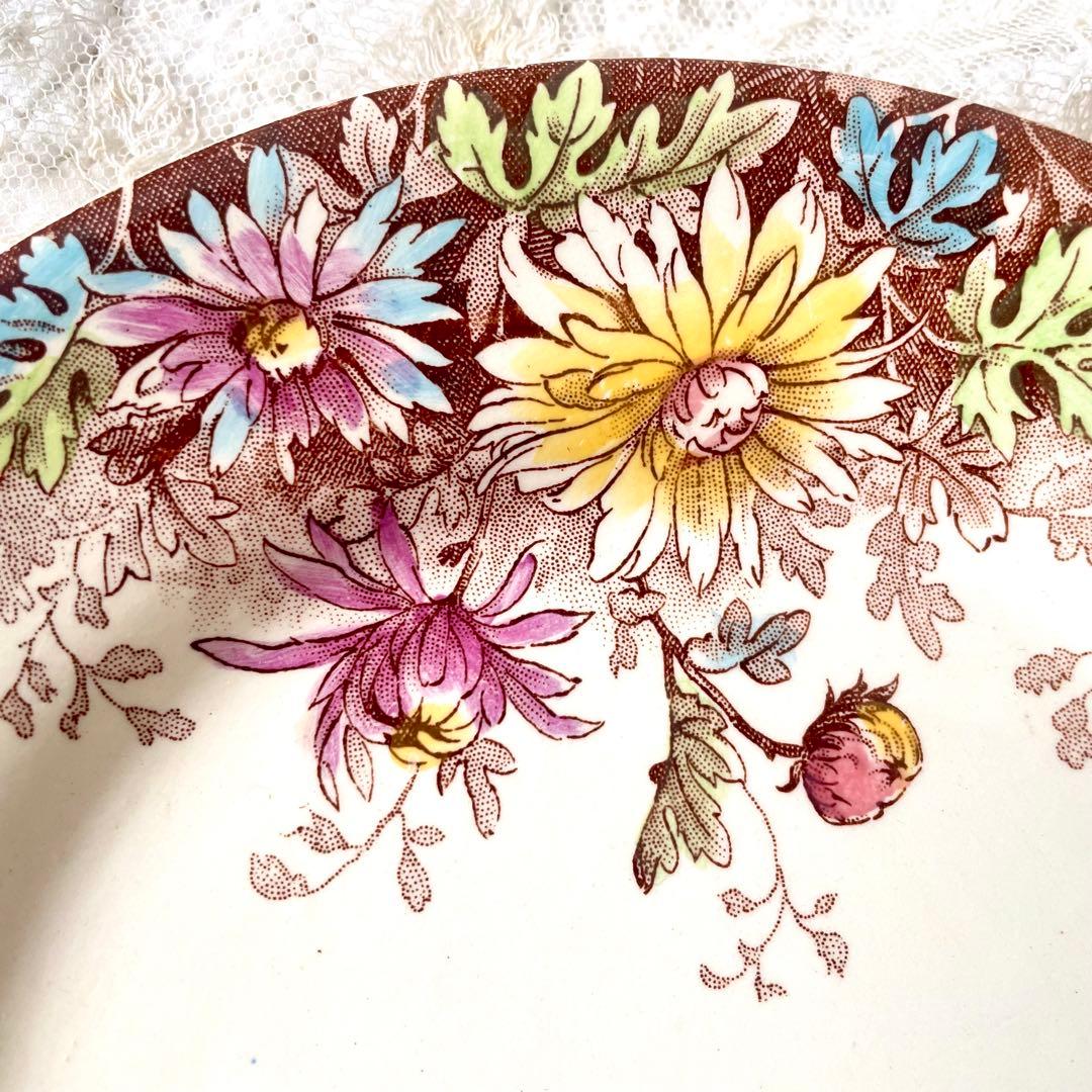 ジアンGien 秋の花フルールドトンヌ　デザートプレート3枚フランスアンティーク