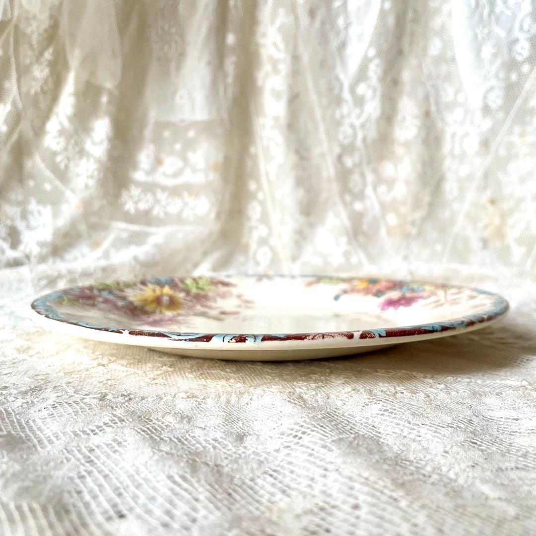 ジアンGien 秋の花フルールドトンヌ　デザートプレート3枚フランスアンティーク