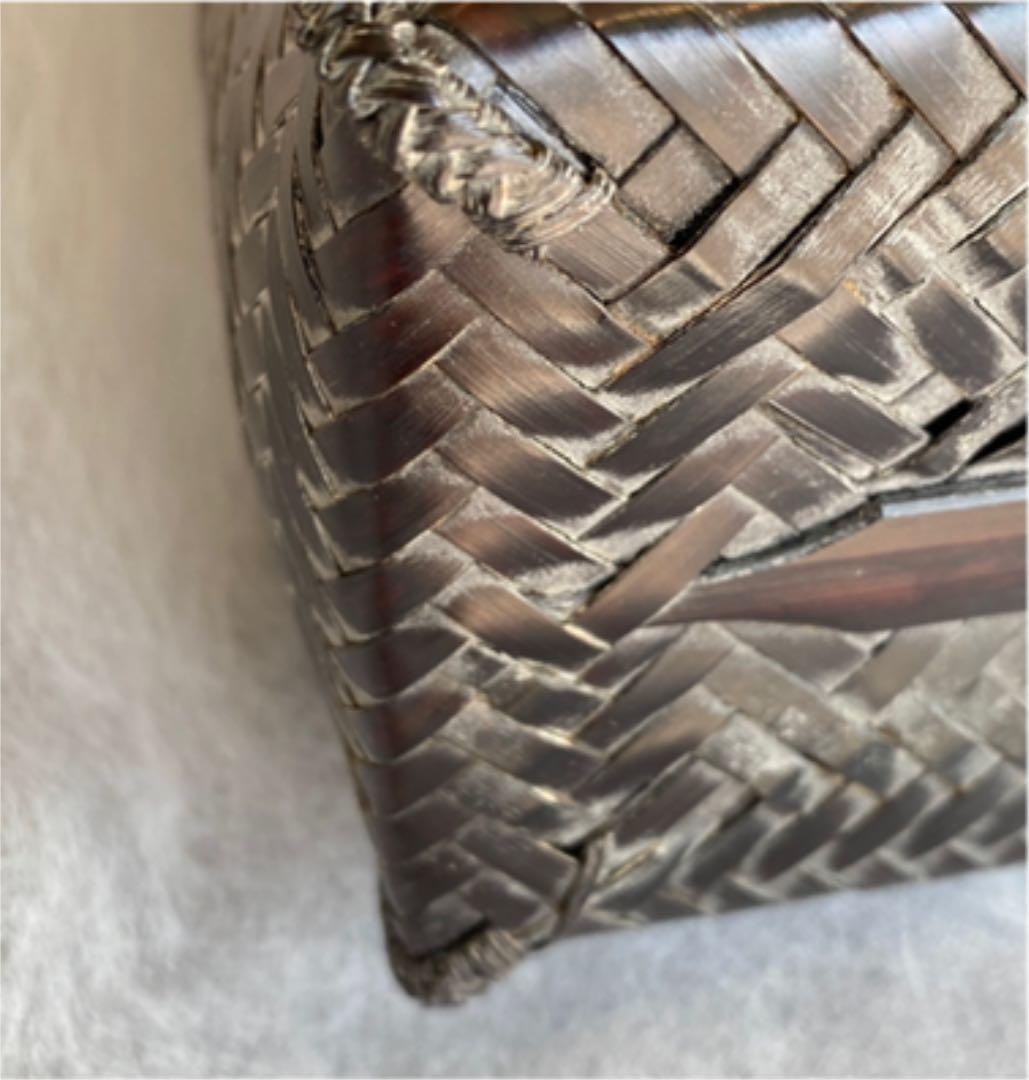 【azuページ】作家作品 網代 ショルダーバッグ【茶】夏 バッグ