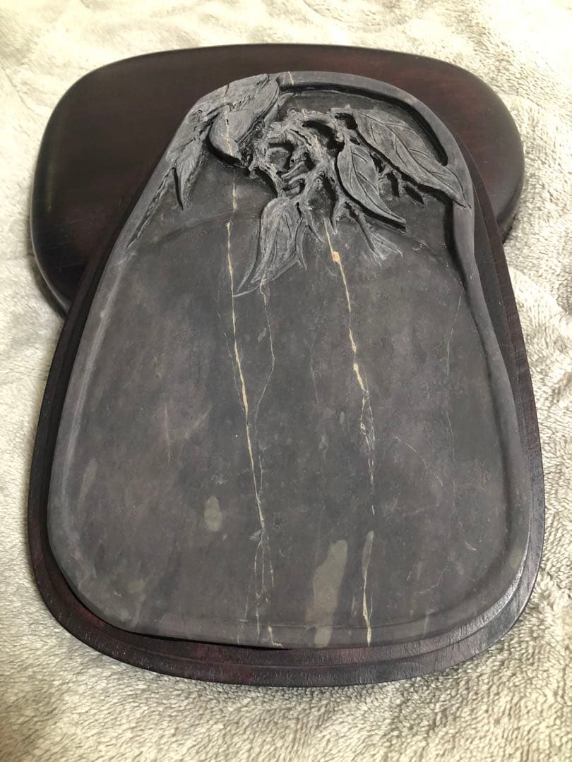 端溪硯 老坑 水巖 金綫 魚腦凍 蕉白 書道用品 端渓硯 書道用品