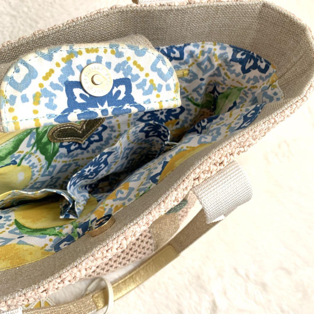 Think Bee! カゴ トートバッグ レモン チャーム付き