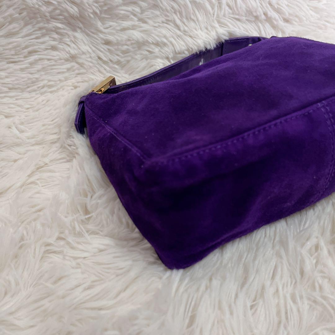 【外部美品】FENDI フェンディ 金具 ワンショルダー スウェード バッグ