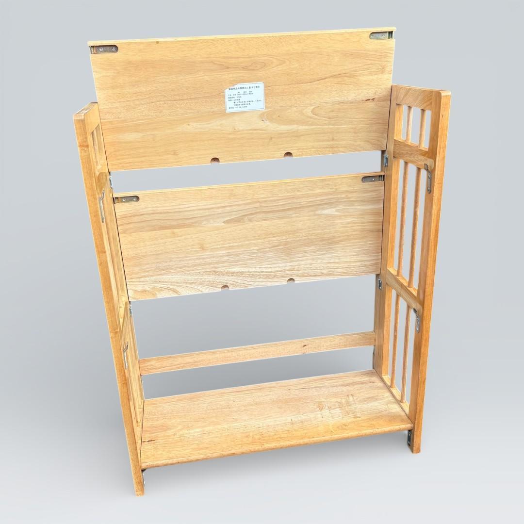 【最終価格】北欧風 天然木 折りたたみ ウッドラック 3段 シェルフ キャンプ