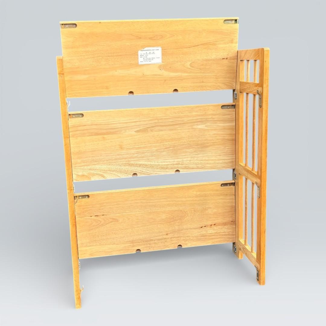 【最終価格】北欧風 天然木 折りたたみ ウッドラック 3段 シェルフ キャンプ