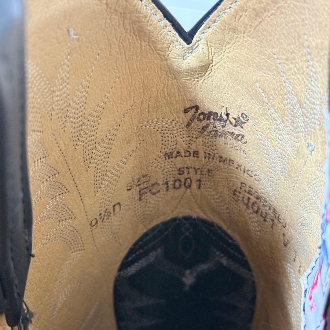 極美品✨トニーラマ　レザー　ブラックスタリオン　ウエスタンブーツ　9 1/2D