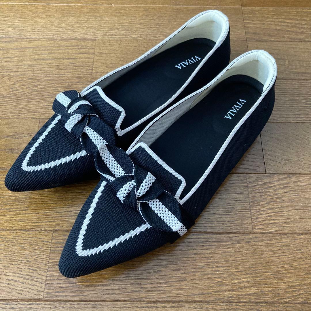 25cm VIVIA ♪ Michelleブラック ローファーリボンフラット