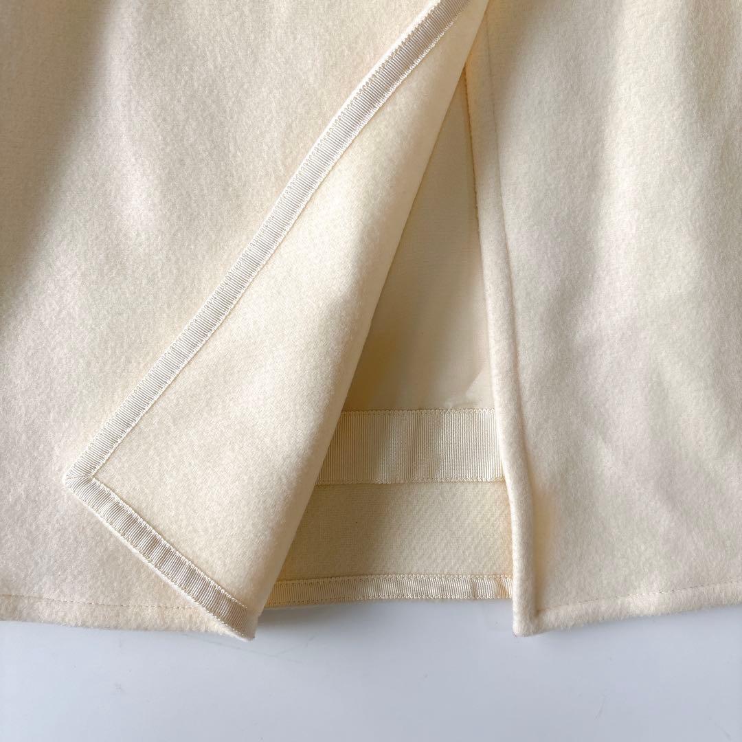 美品⁑セルフォード　ノーカラーショートコート　　アイボリー　36 Aライン　春