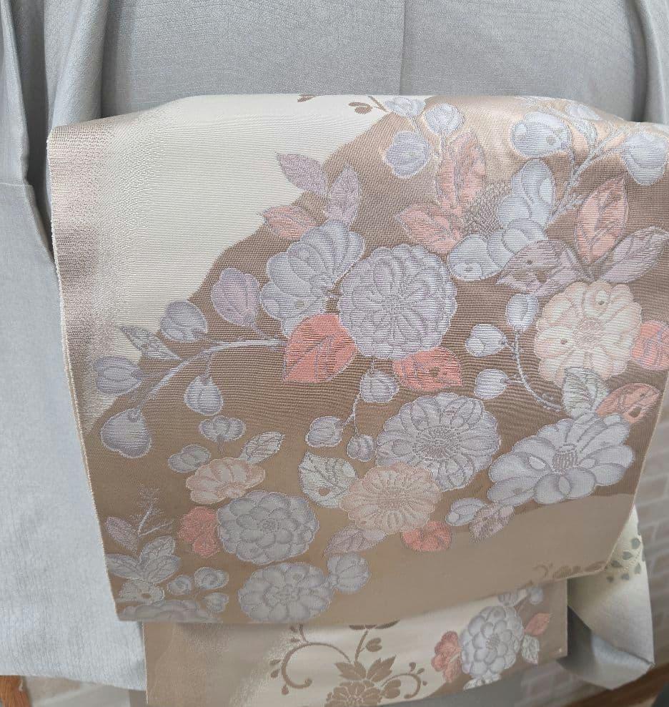 辻ケ花スワトウ付け下げ訪問着4点フルセット、着物、袋帯、帯締め、帯揚げ