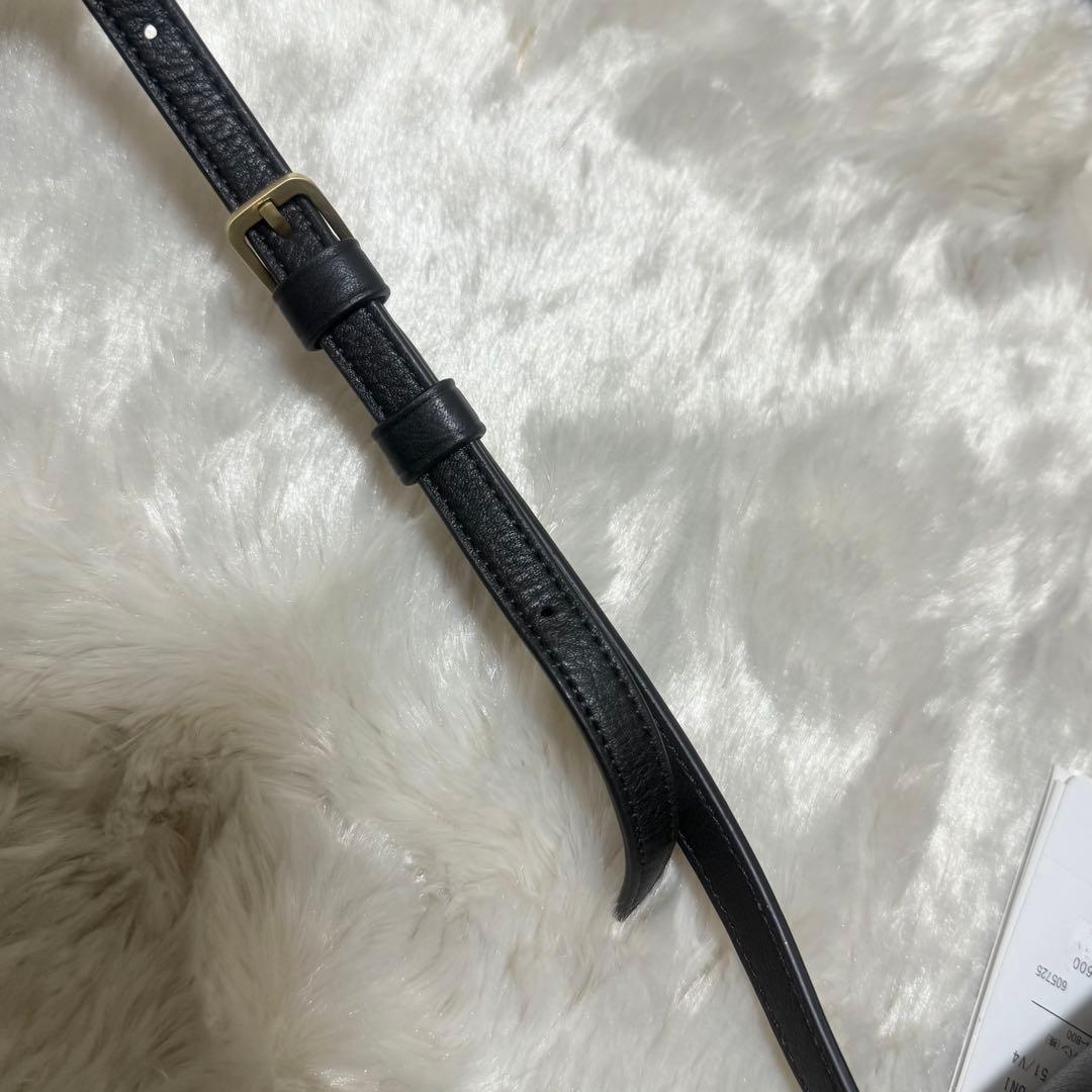 【新品未使用】アニエスベー ブラック レザーショルダーバッグ