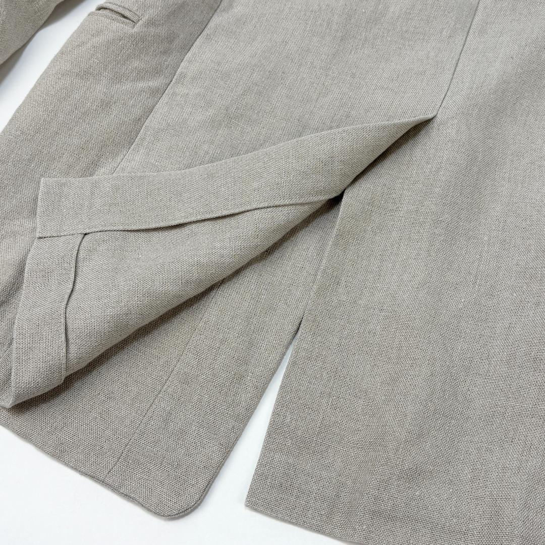 美品 ATON 23SS LINEN OXFORD ノーカラージャケット 02