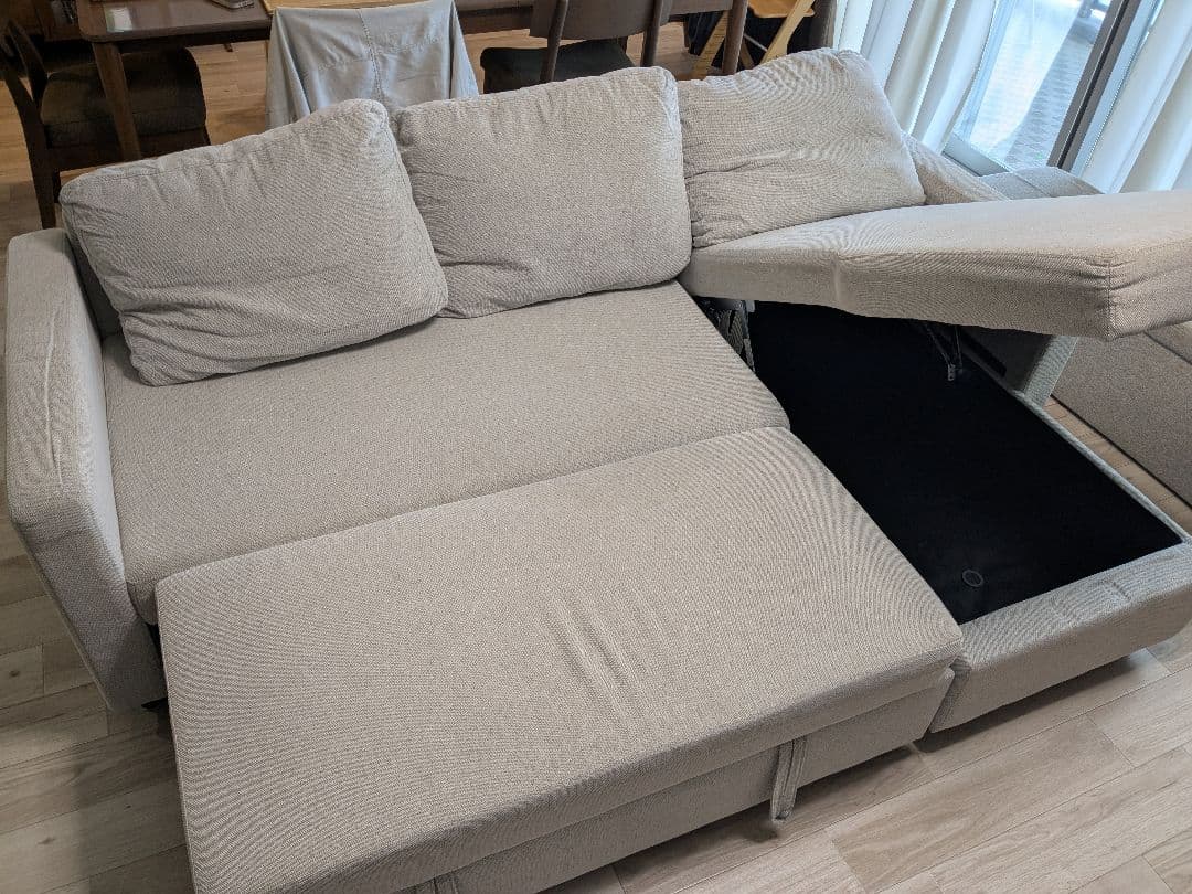 【port.】ニトリ カウチ ソファベッド ノアーク2 グレー 取説付き