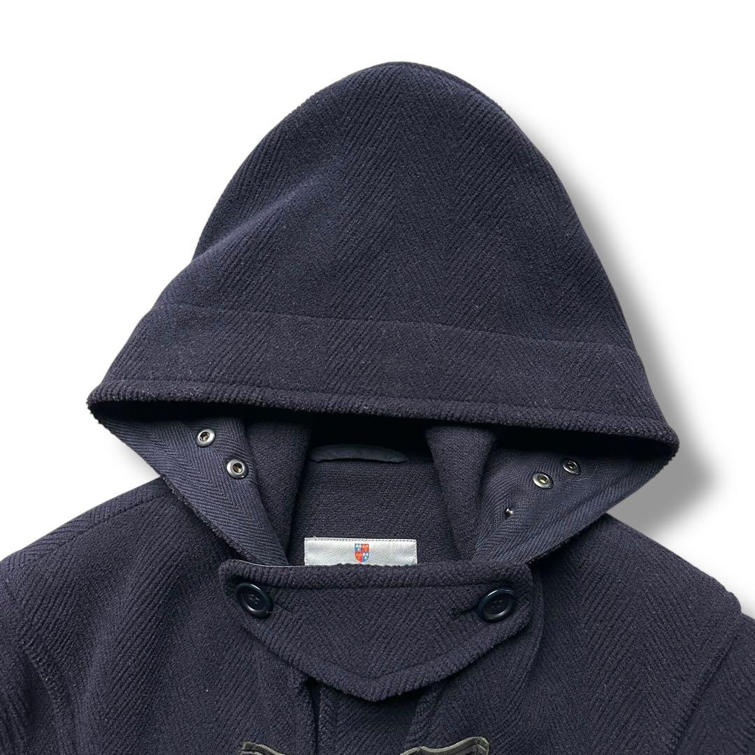 極美品 英国製 モンゴメリー ムーアブルック ダッフルコート ヘリンボーン 紺