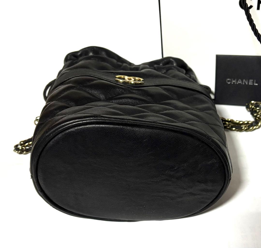 CHANELシャネル☆チェーンショルダー巾着バッグ&ブランドショッパー・カード