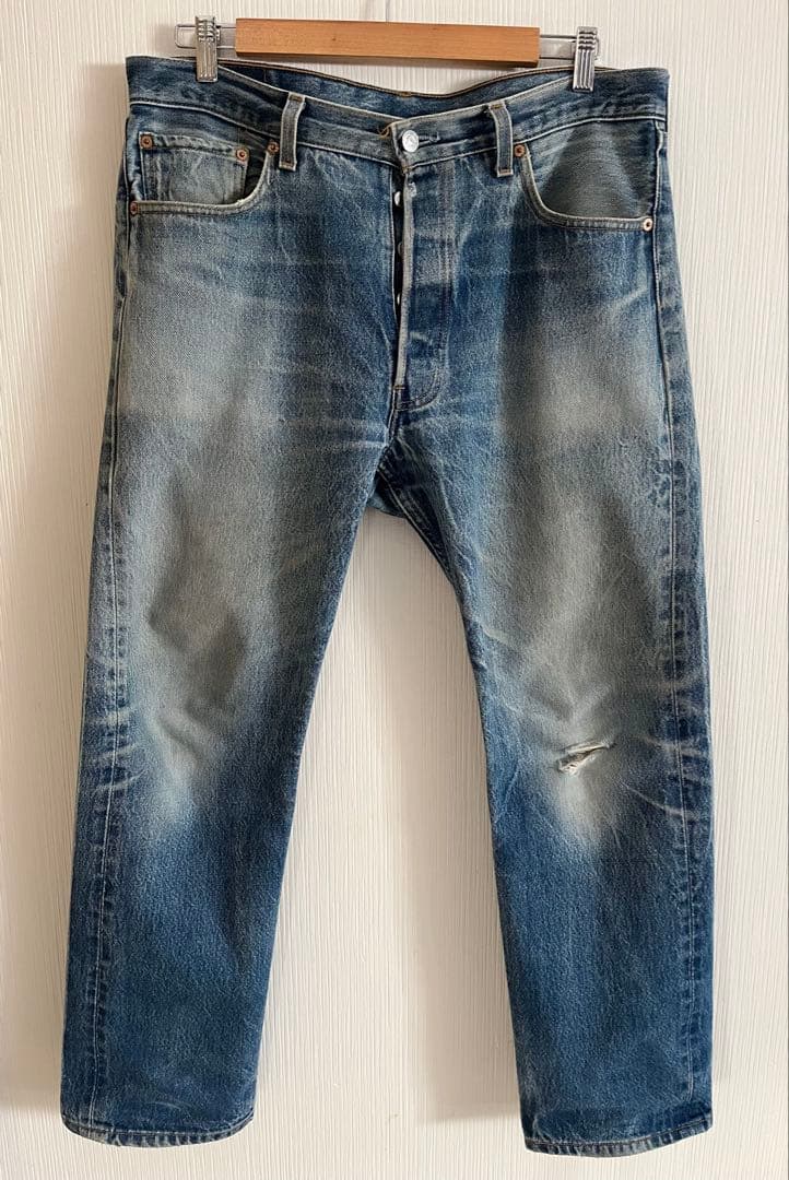 圧巻の色落ち Levi's 501xx US製　W35 L32 土砂降り 鬼ヒゲ
