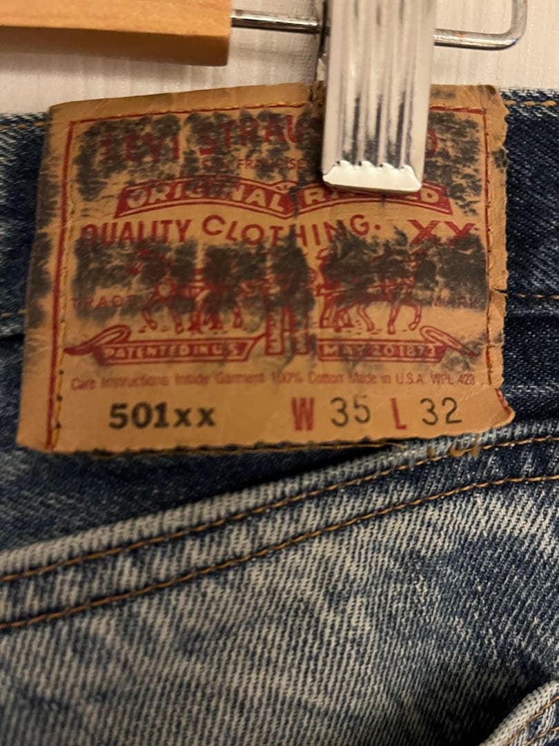 圧巻の色落ち Levi's 501xx US製　W35 L32 土砂降り 鬼ヒゲ