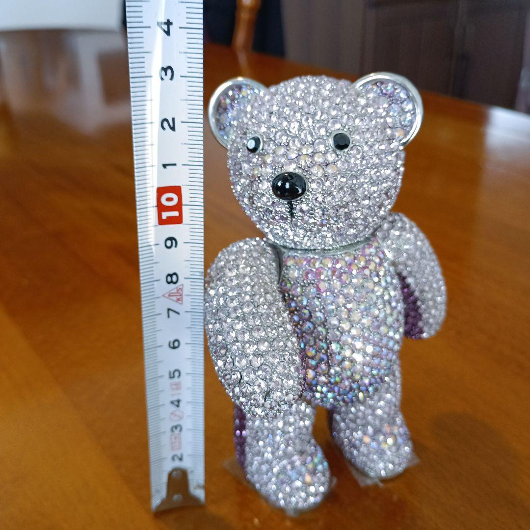 クリスタル、スワロフスキー装飾✳テディベア　ピンクパープル　アメリカ製　希少