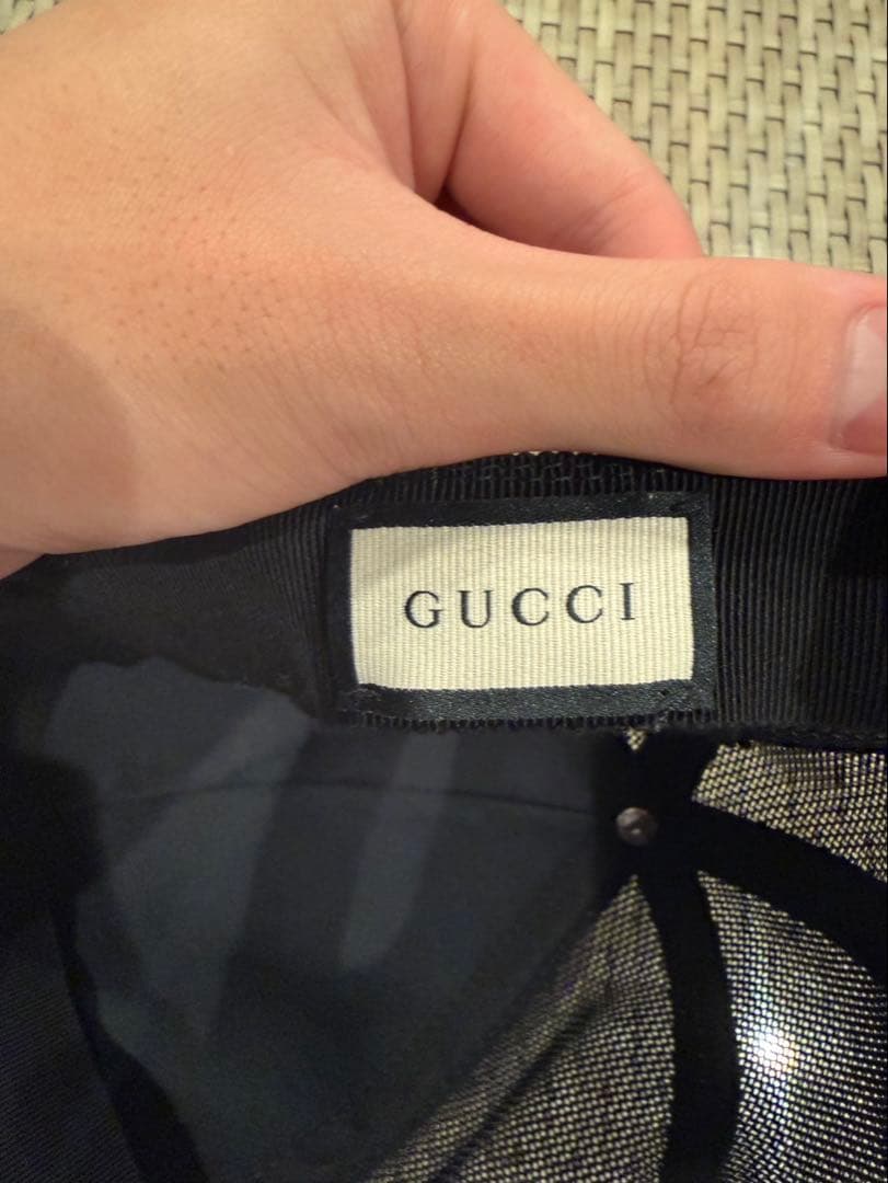 GUCCI ナイロンベースボールキャップ　XL ブラック