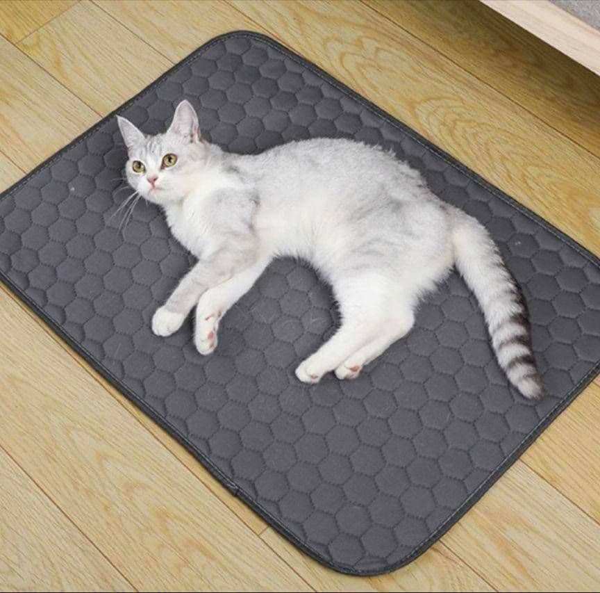 Ｌグレー シート トイレ　洗える　ペット　犬　猫　吸水　マット　2枚