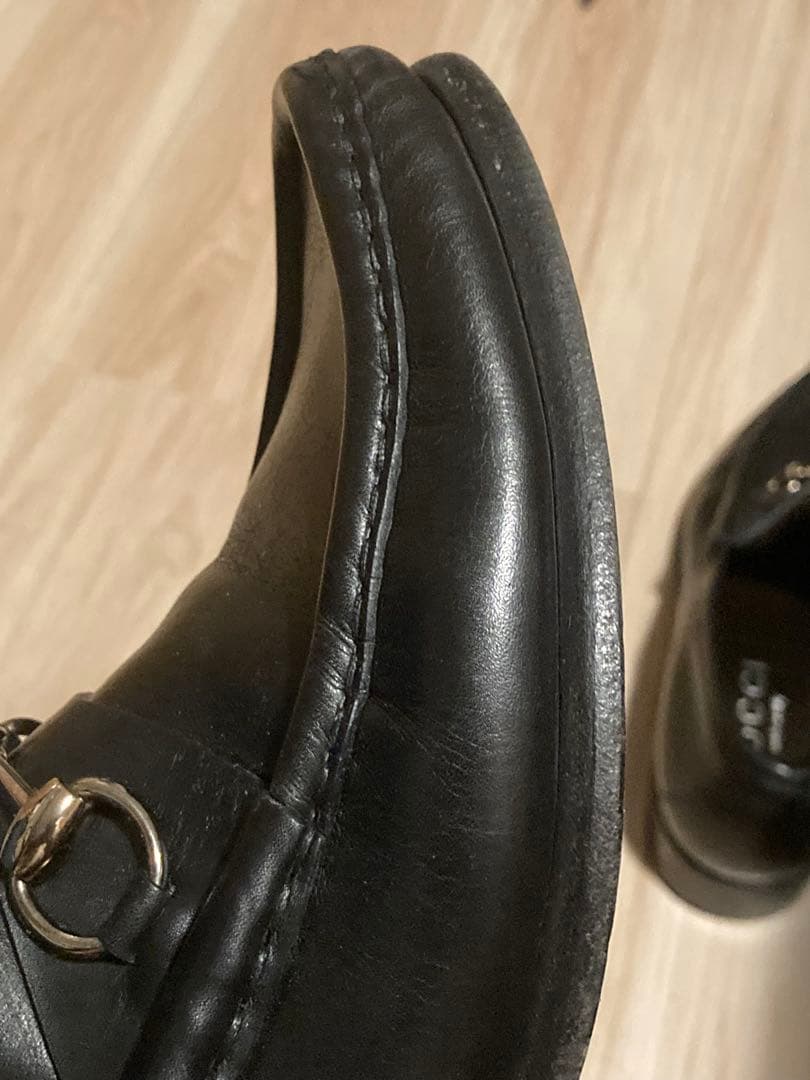 美品 GUCCI / ビットローファー 黒銀 42 1/2 E 27.5