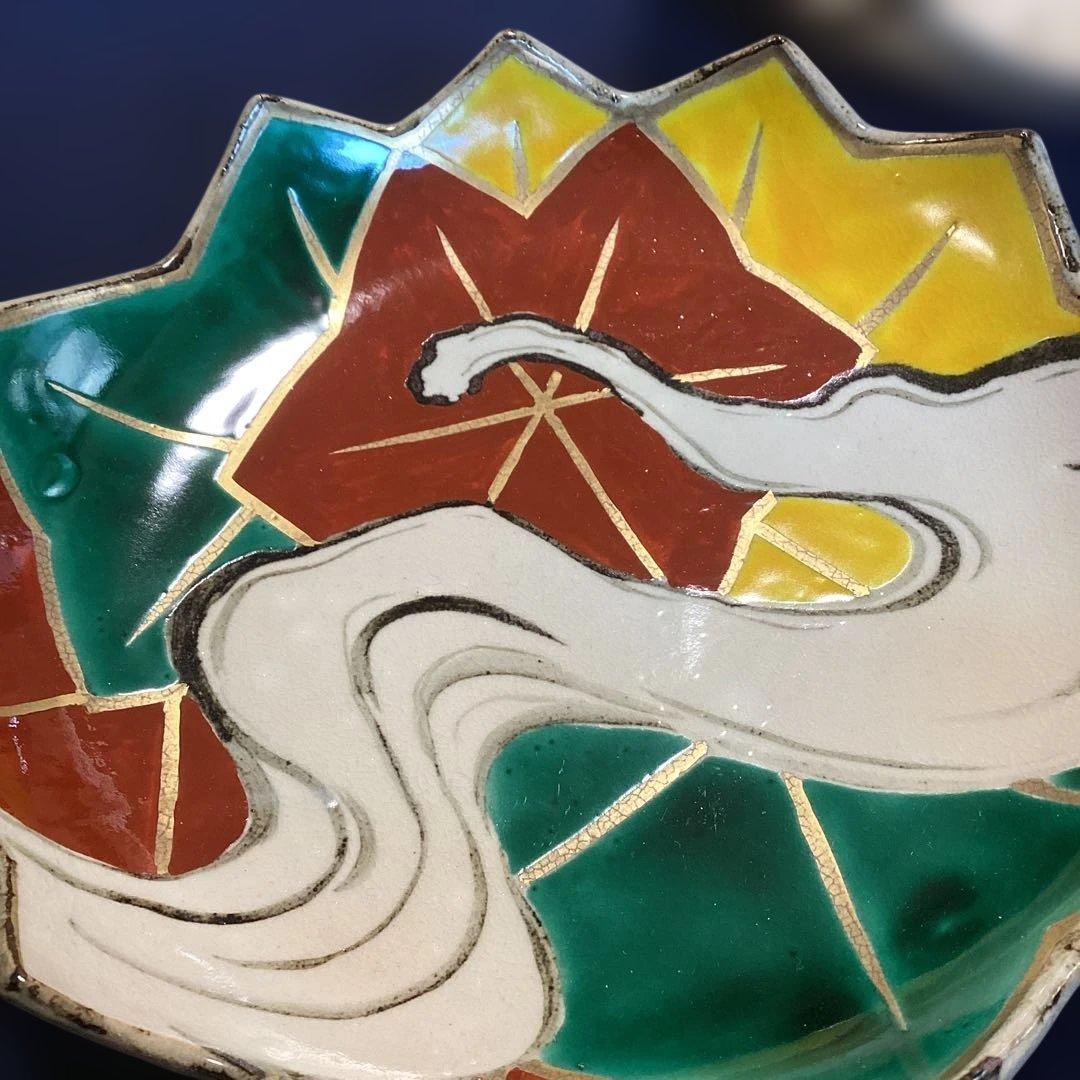 京焼乾山写立田川向付5客　　新品未使用