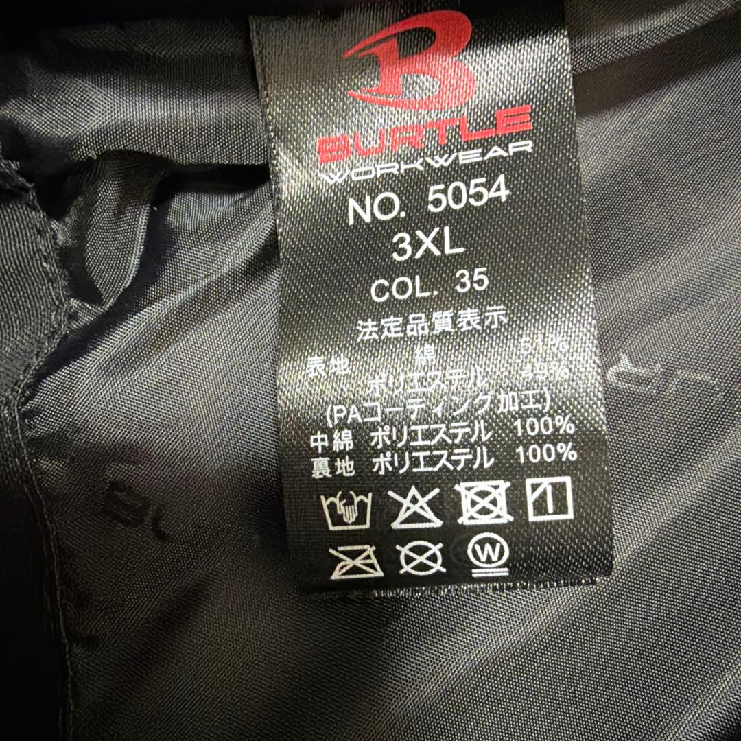 BURTLE 防寒ベスト　5054 秋冬用 ブラック ・サーモクラフトTC500