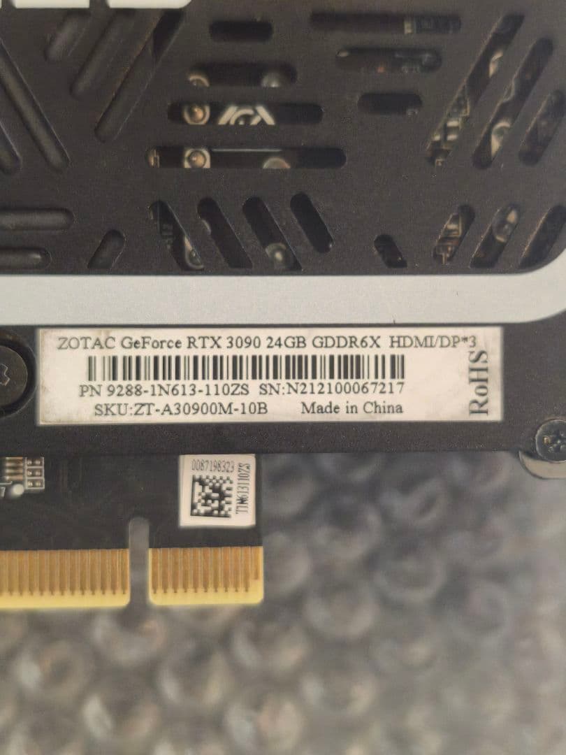 ジャンク品　RTX3090 24GB 　グラフィックボード　ZOTAC　グラボ