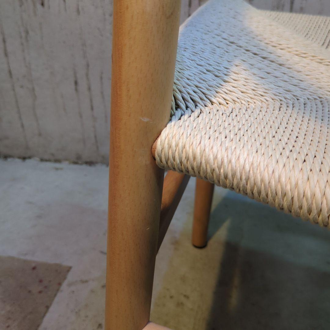 ペーパーコード 天然木アームチェア ダイニングチェア Yチェア風 曲木 ④