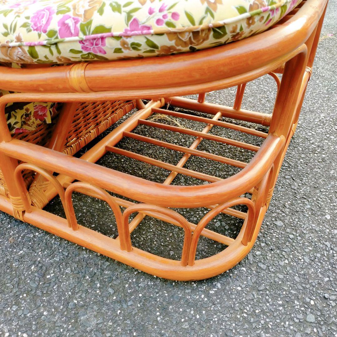 ヴィンテージ ラタン カウチソファ 2人掛け 引き出し収納付き