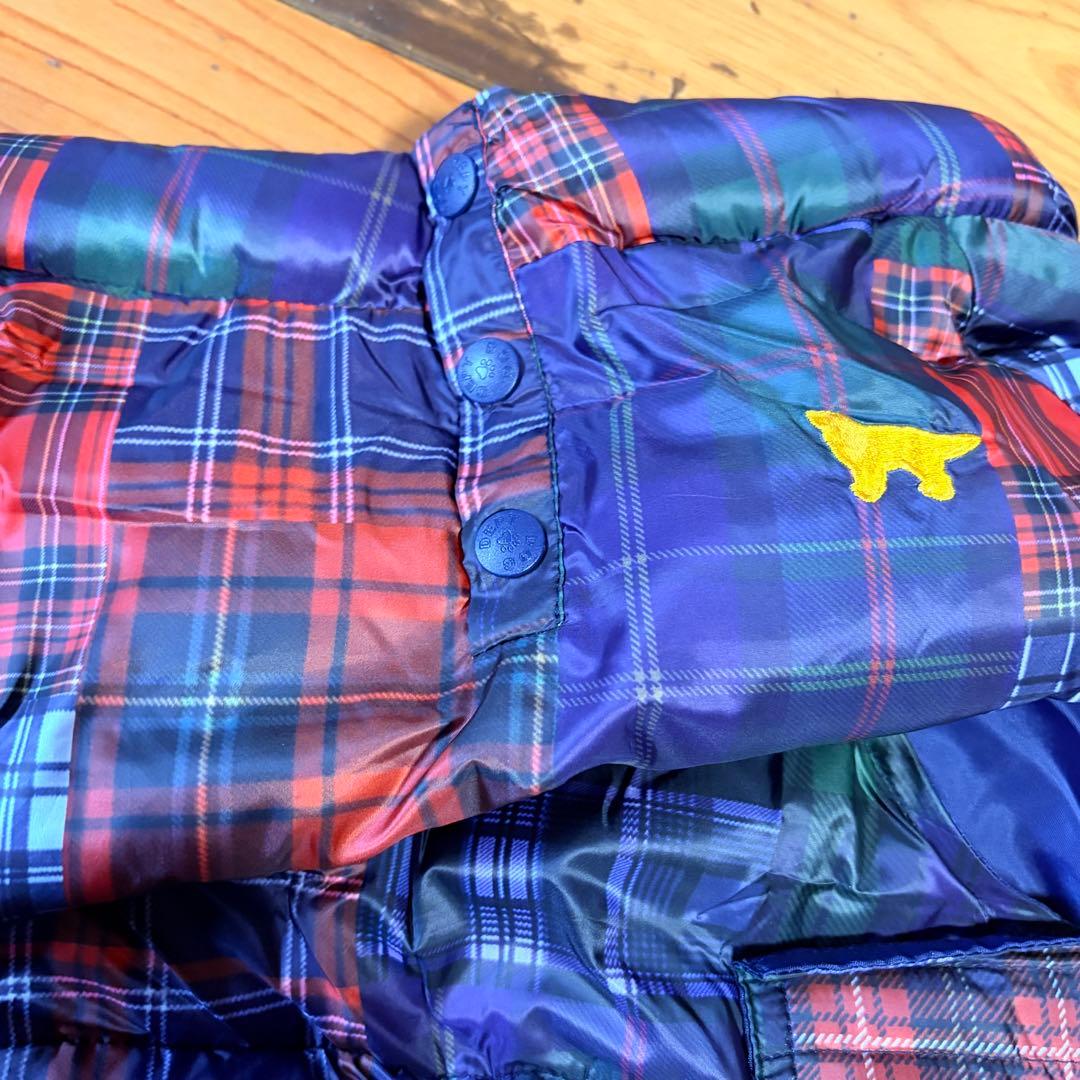DOGDEPT ダウンベスト チェック柄　大型犬服　4L アウター　赤