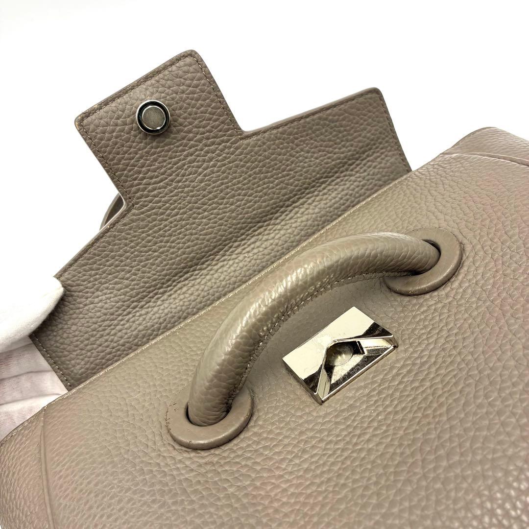 極美品 ヴァジック エバーミニ 2way ショルダーバッグ レザー グレージュ