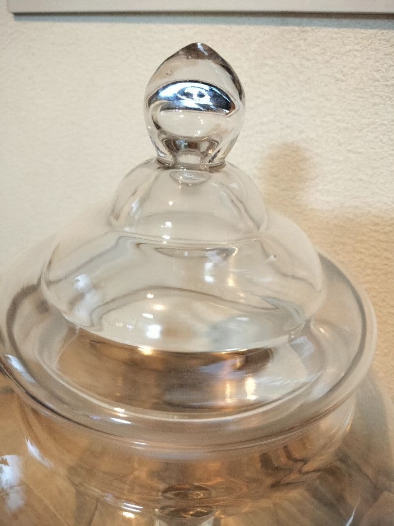 未使用☆ビンテージ昭和レトロ☆海外のお洒落な足つきキャニスター　大きめです。