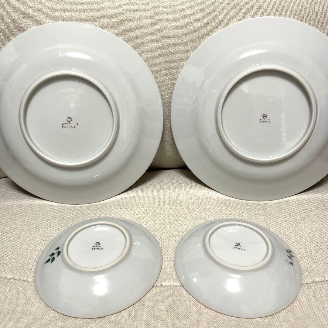 山浦早織　九谷焼　唐草 インコ　お皿　鳥柄　食器　手描き