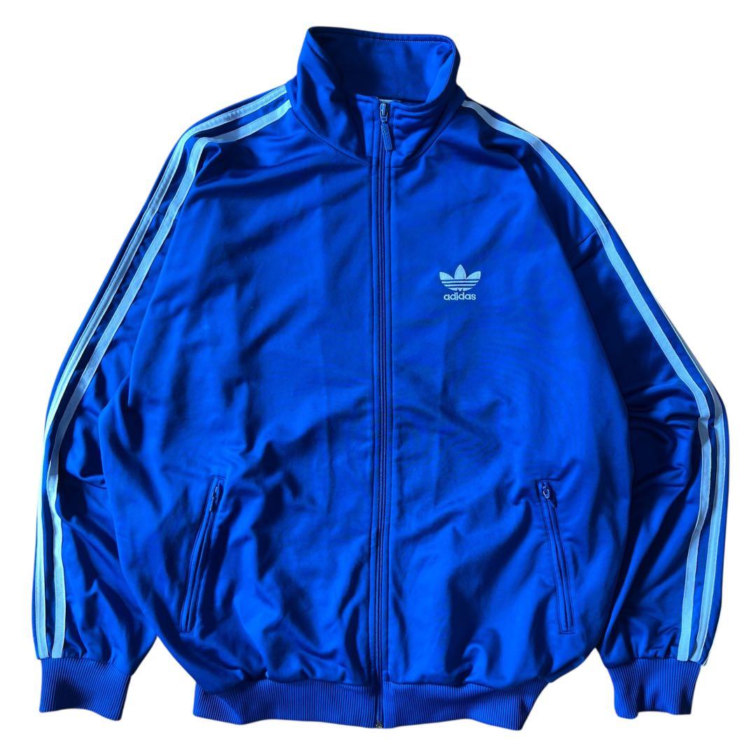 【人気モデル】adidas トラックジャケット ブルー XL 80s 青